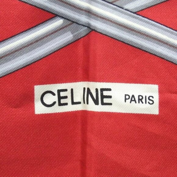 026143AO (S1) Celine Scarf Red Silk - Picture 10 of 12
